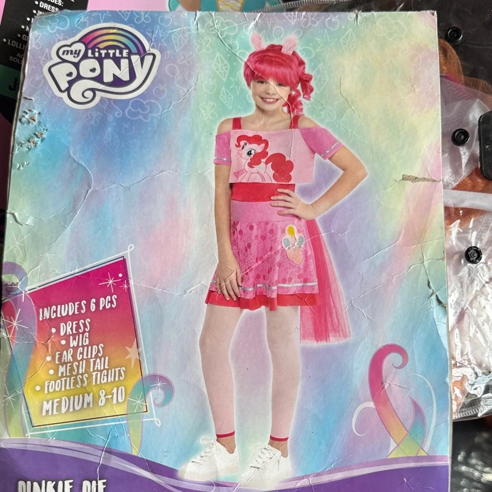 My Little Pony Pinkie Pie Costume - Pink and Red dress ears tights new